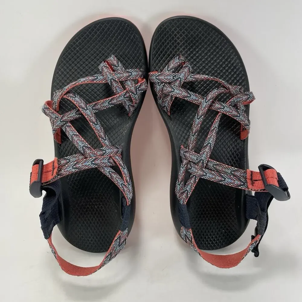 Chaco Zx2 Z/x2 Active Sandals Womens Size 8 Blue Red Toe Loop Water Comfort